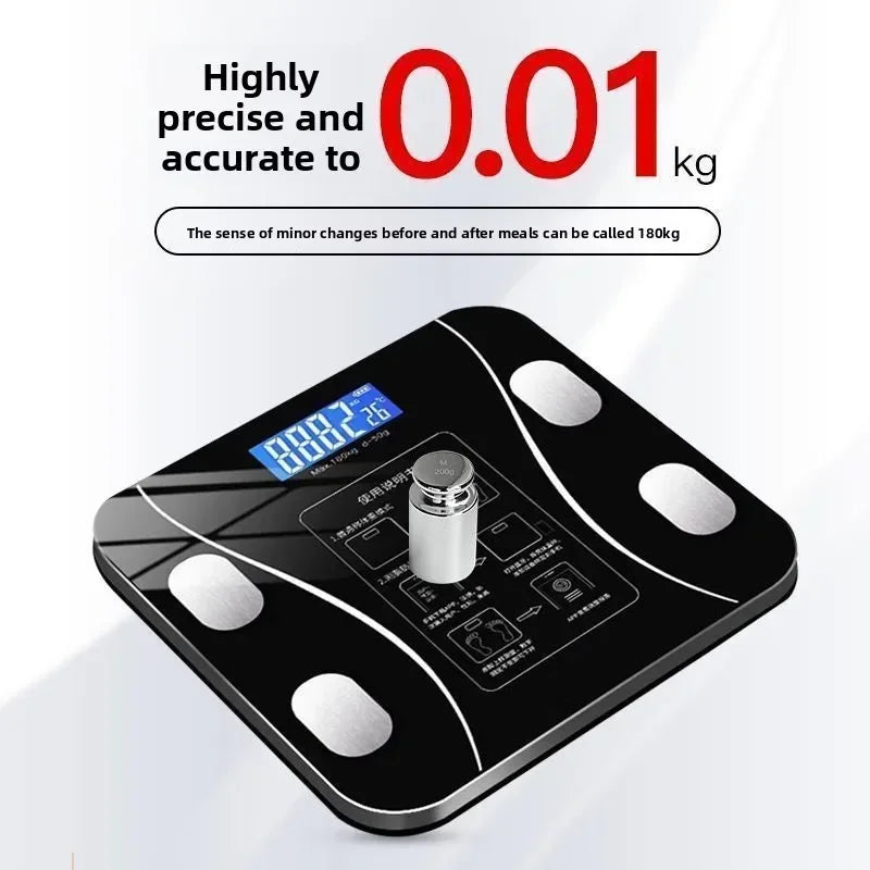 Smart USB Body Fat Scale Weight Monitor With Glass Platform