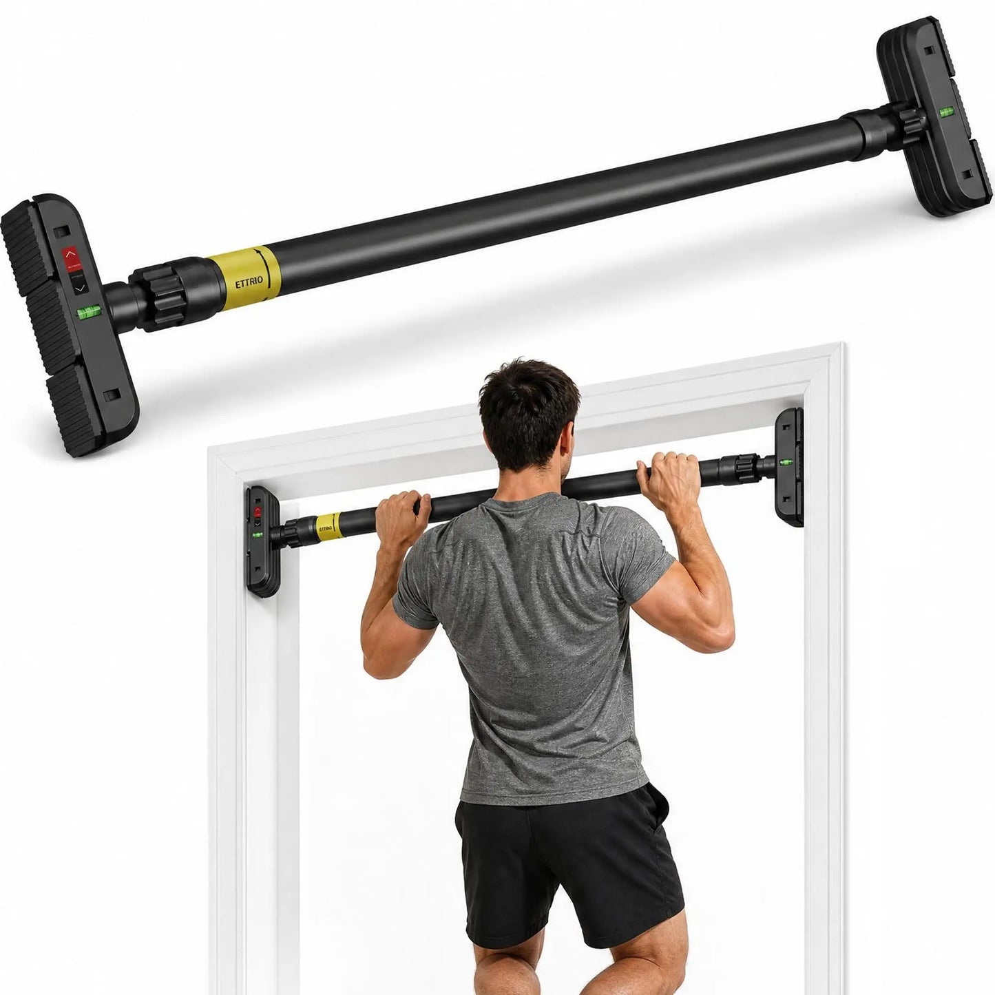 HiMISS Doorway Pull Up Bar 440 Lbs, Anti Slip Pads