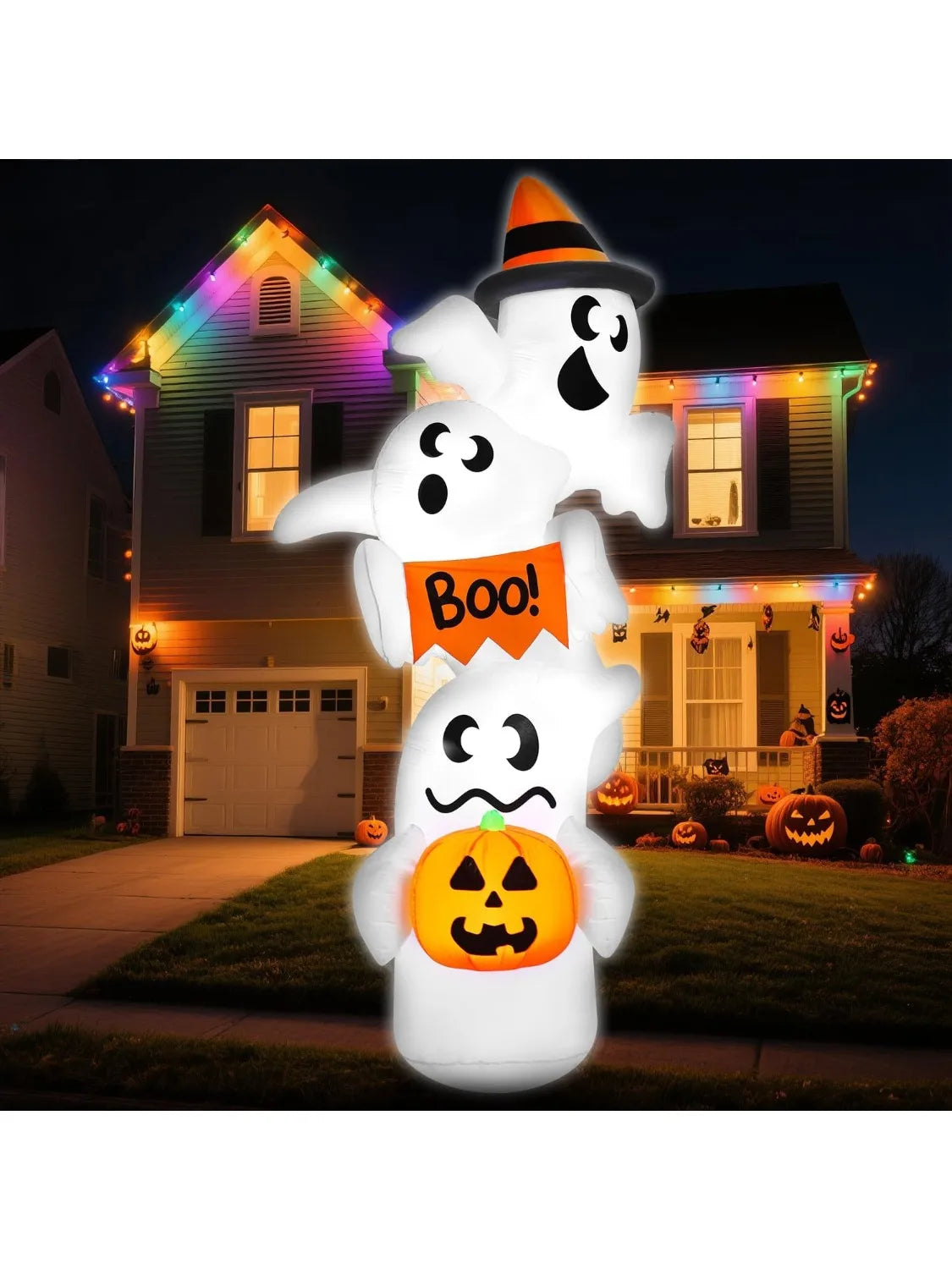 Joyfy Halloween Inflatable Ghost Outdoor Yard Decor With Lights