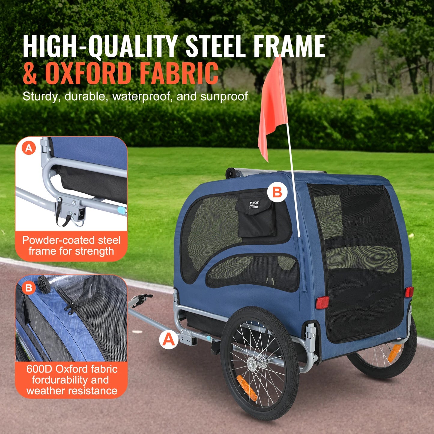 Pet Cart Bicycle Carrier Dog Trailer For Travel And Safety