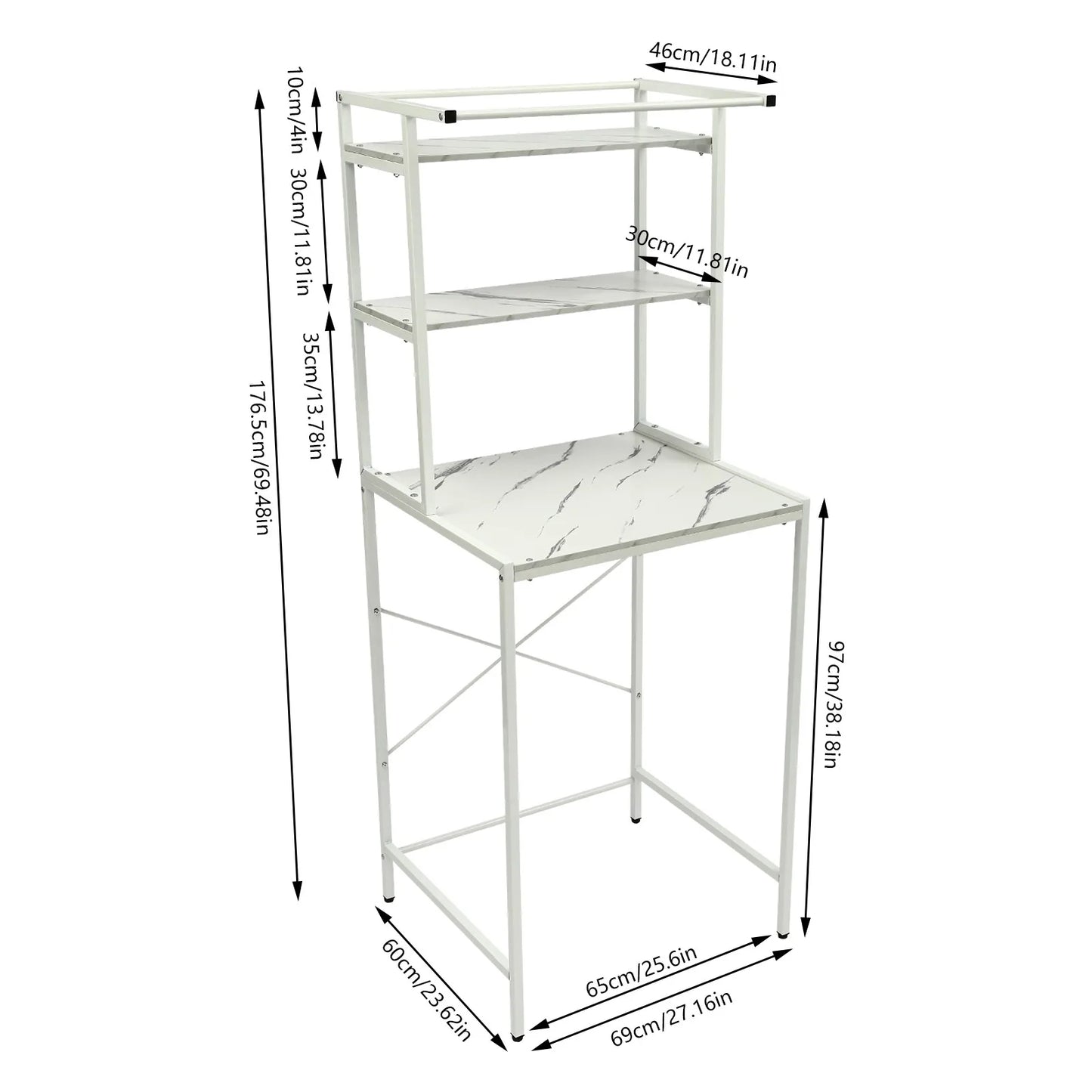 Tri-Tier Over Washer Dryer Storage Shelf For Towel Organizer
