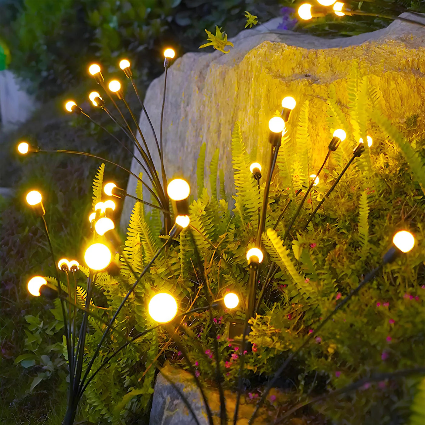 8-Head Solar Firefly Lights LED Outdoor Garden Pathway Decor Waterproof