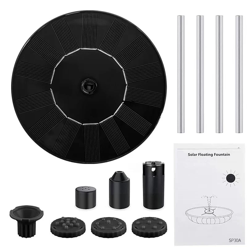Floating Solar Fountain Pump With 4 Nozzles For Pond Decor