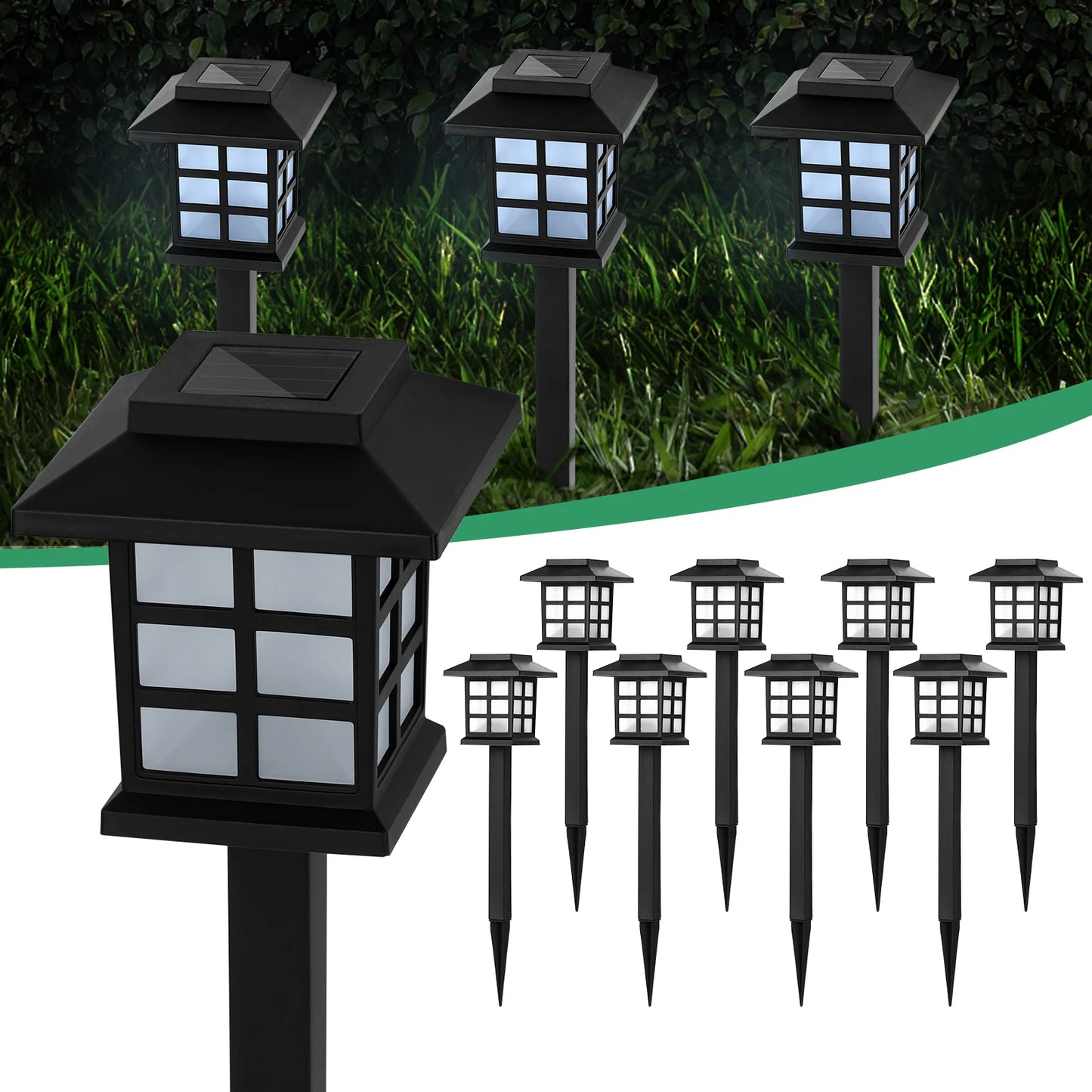 Solar Ground Plug Lights Outdoor Garden Lighting 12 Piece Set