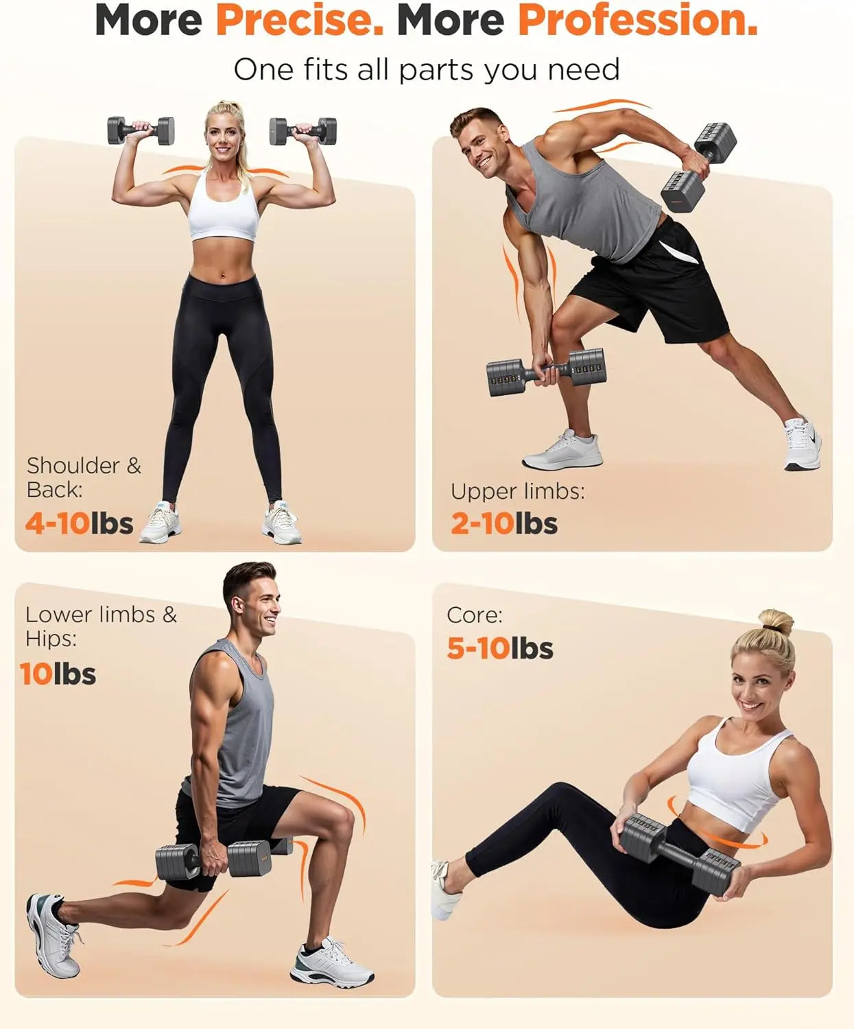FED Fitness FEIERDUN 5-in-1 Adjustable Dumbbells Set For Home Gym