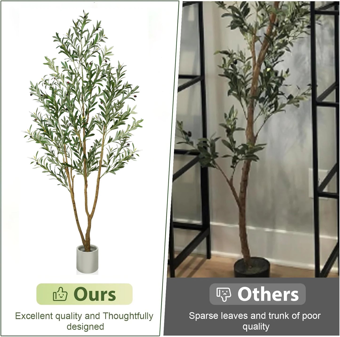 Olitree CN Olive Tree Artificial Indoor Outdoor With White Planter