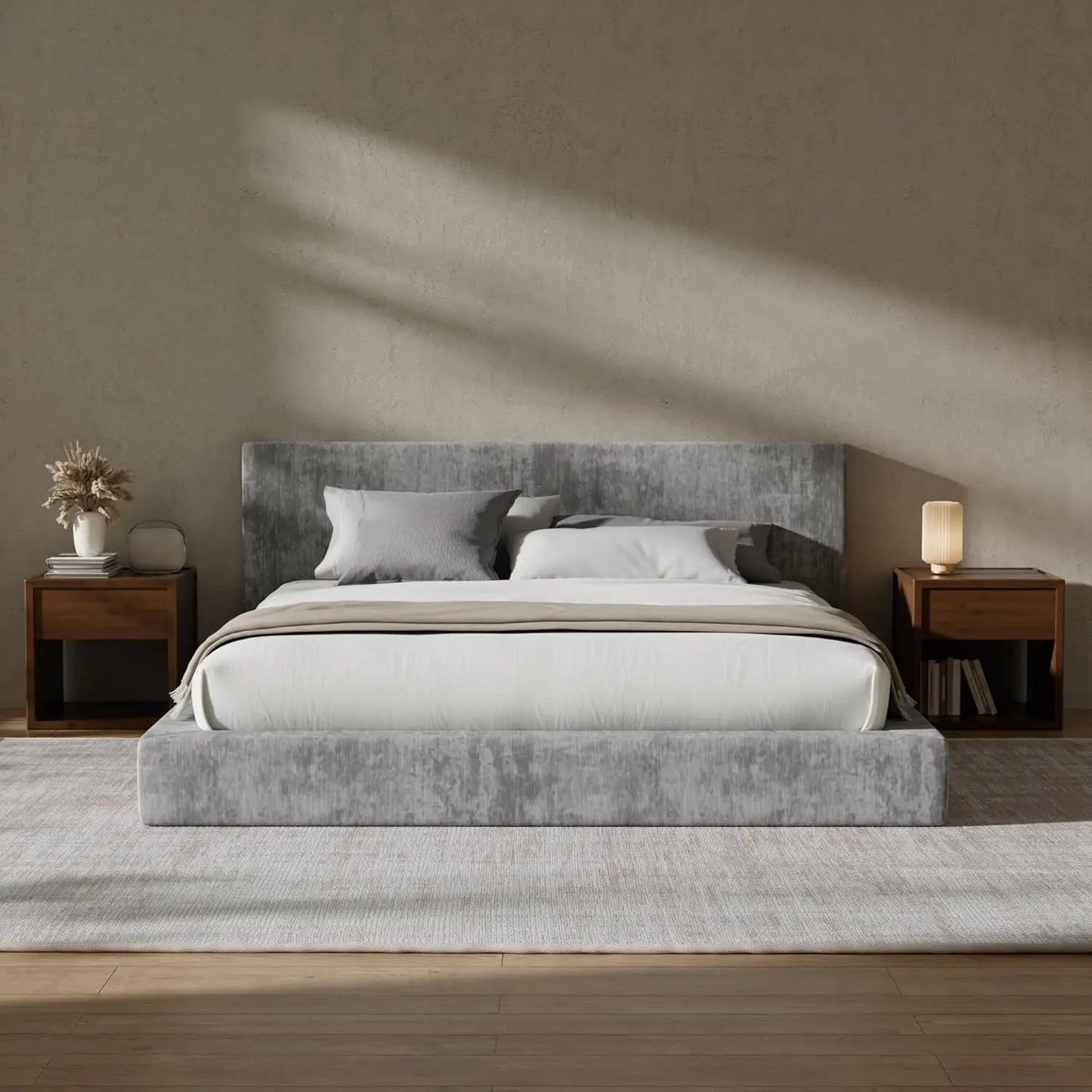 AirFrame Queen Bed Frame with Headboard, Cloud Upholstered Platform Bed Frame, 5 Inch Foam Cushioned, No Box, Customized