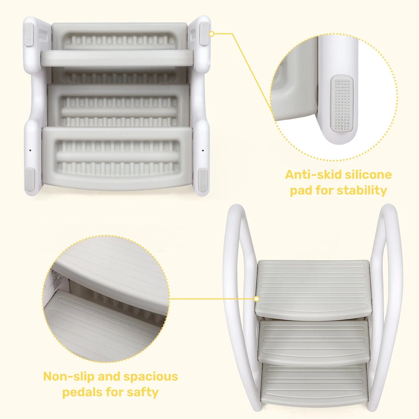 Toddler Step Stool With Handles Three Step Plastic