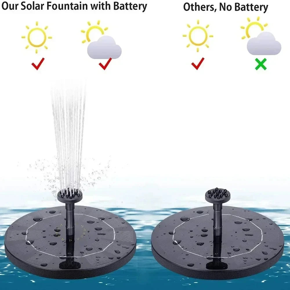 Floating Solar Fountain Pump With 4 Nozzles For Pond Decor
