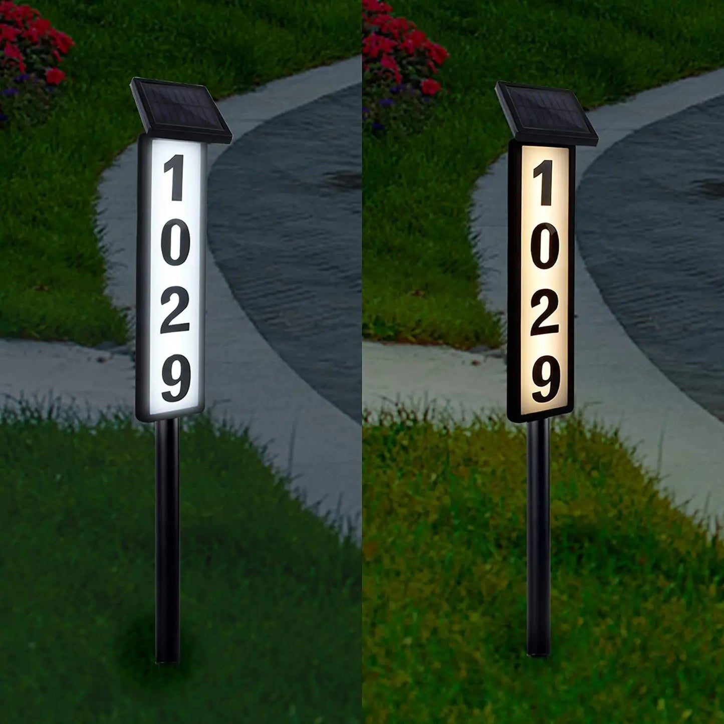 Solar Powered Ground Insert Door Sign Lawn Light With Automatic Sensor