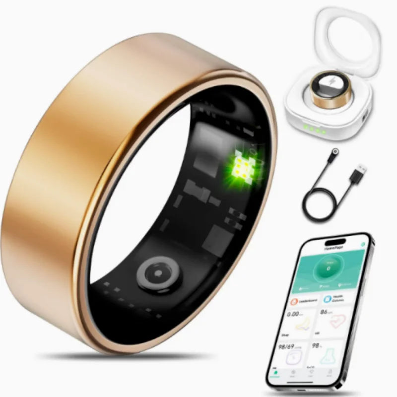R09 Smart Health Ring With Skin Temperature And Multi Sport Mode 5ATM Waterproof