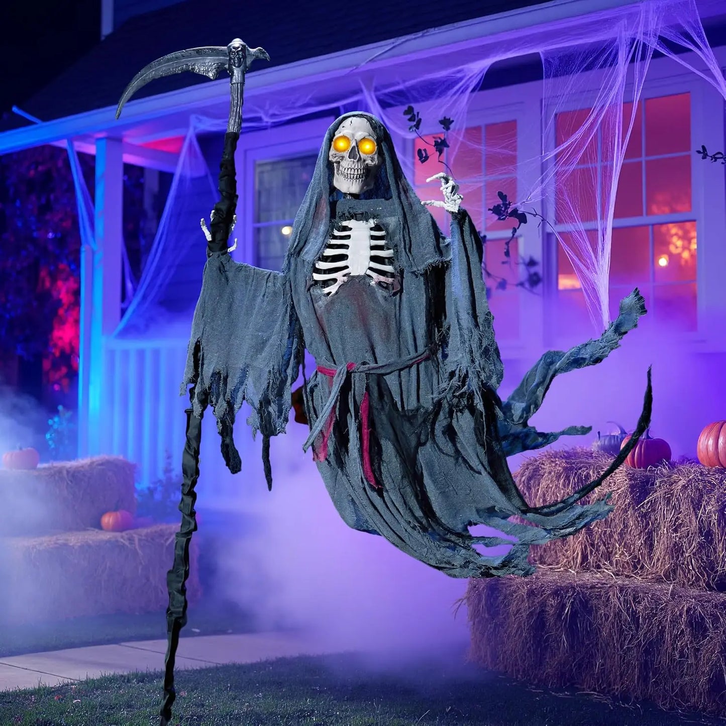 Joyfy Animated Flying Grim Reaper Halloween Outdoor Animatronic Prop