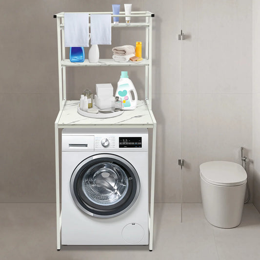 Tri-Tier Over Washer Dryer Storage Shelf For Towel Organizer