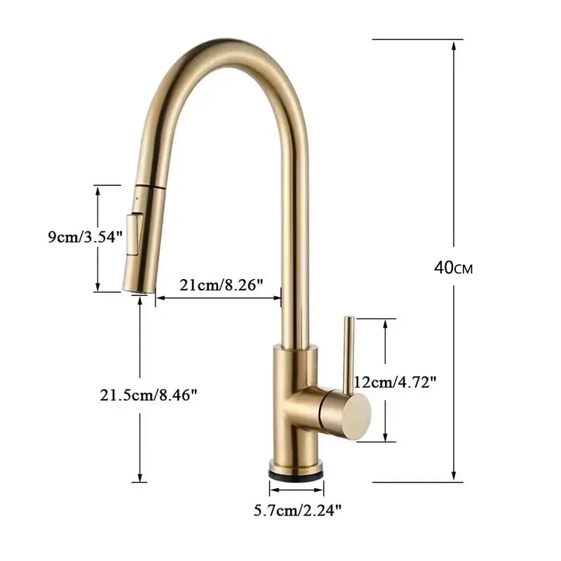 Fmhjfisd Pull Out Touch Control Kitchen Sink Faucet 360 Swivel
