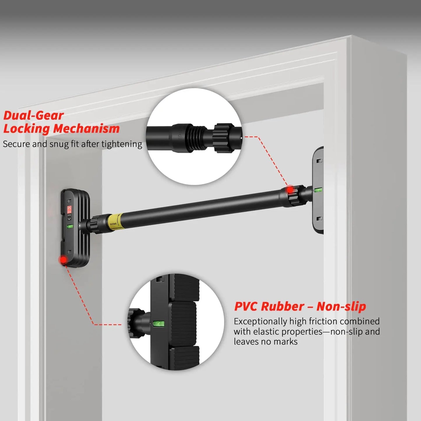HiMISS Doorway Pull Up Bar 440 Lbs, Anti Slip Pads