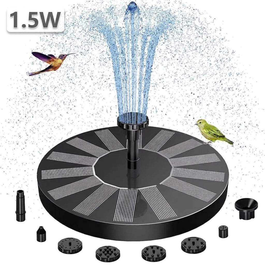 Solar Fountain 4 Crash Bars 6 Nozzles Floating Water Feature
