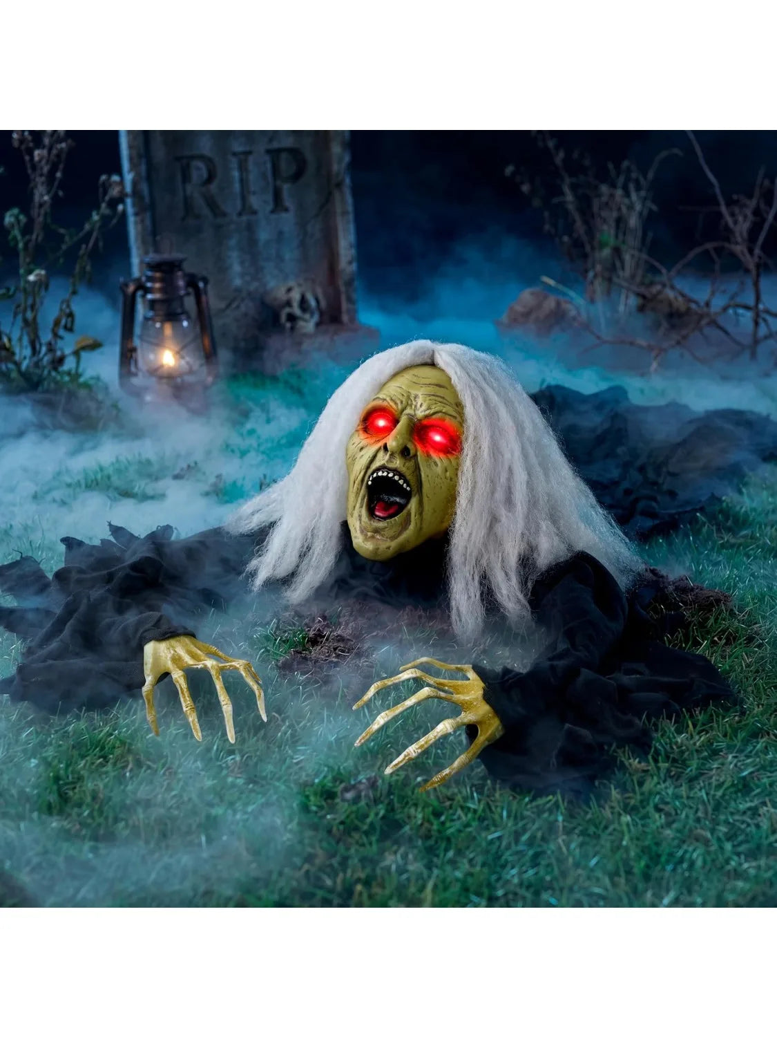 Joyfy Outdoor Zombie Halloween Prop With Sound And Lighted Eyes