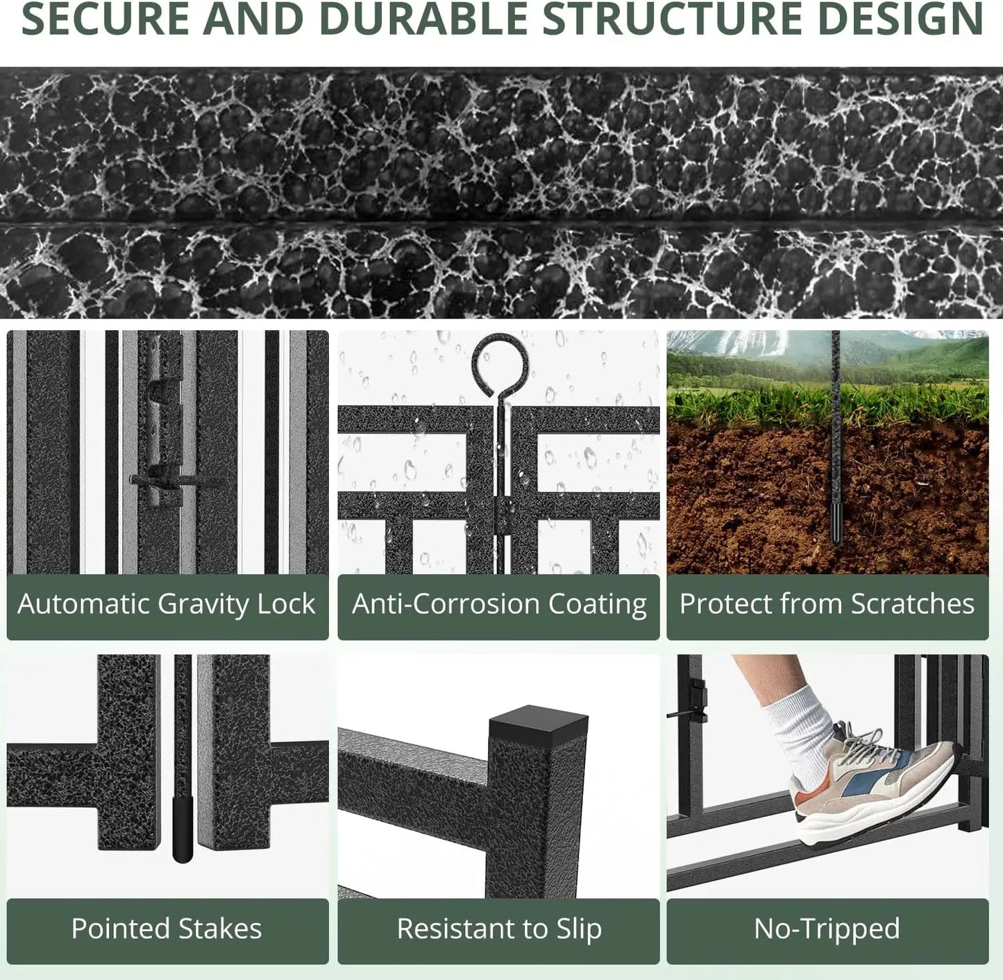 Metal Dog Playpen Fence, 16 Panels for Outdoor Indoor Use