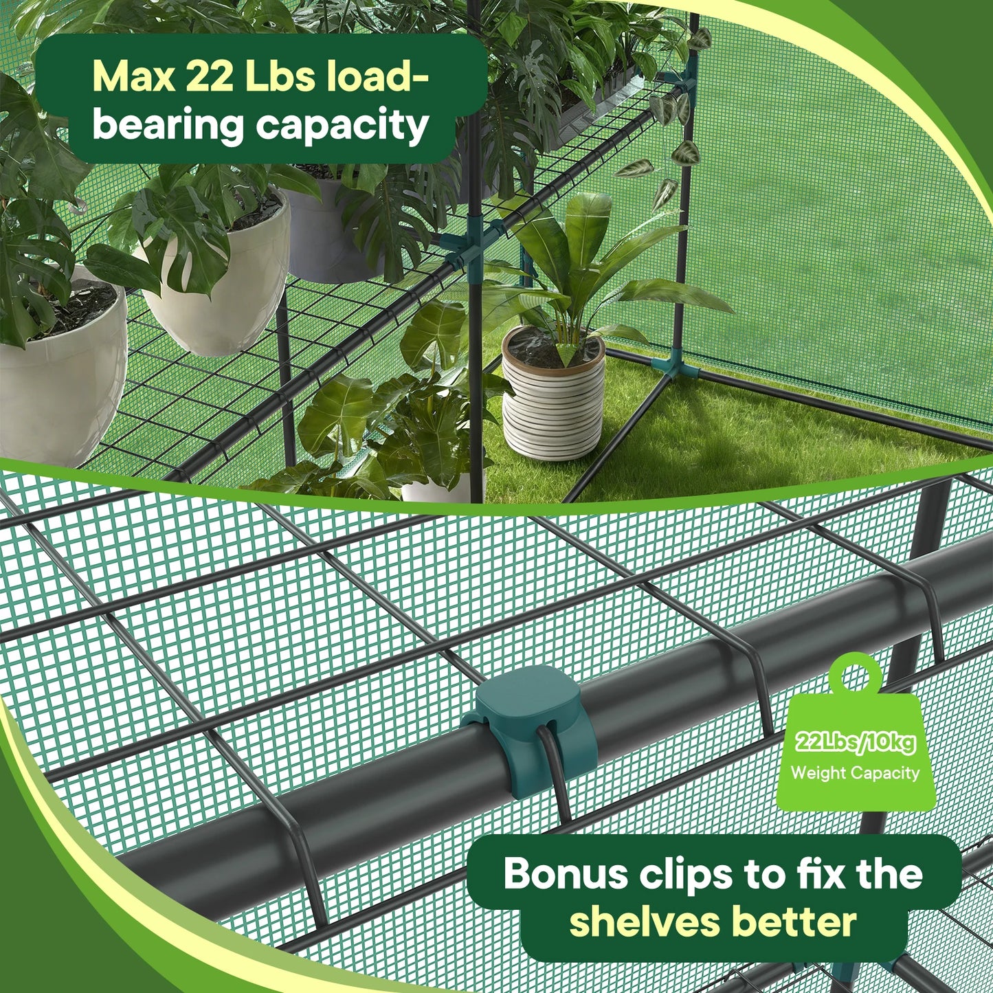 Portable Walk-In Greenhouse For Outdoor Plants With Screen Windows