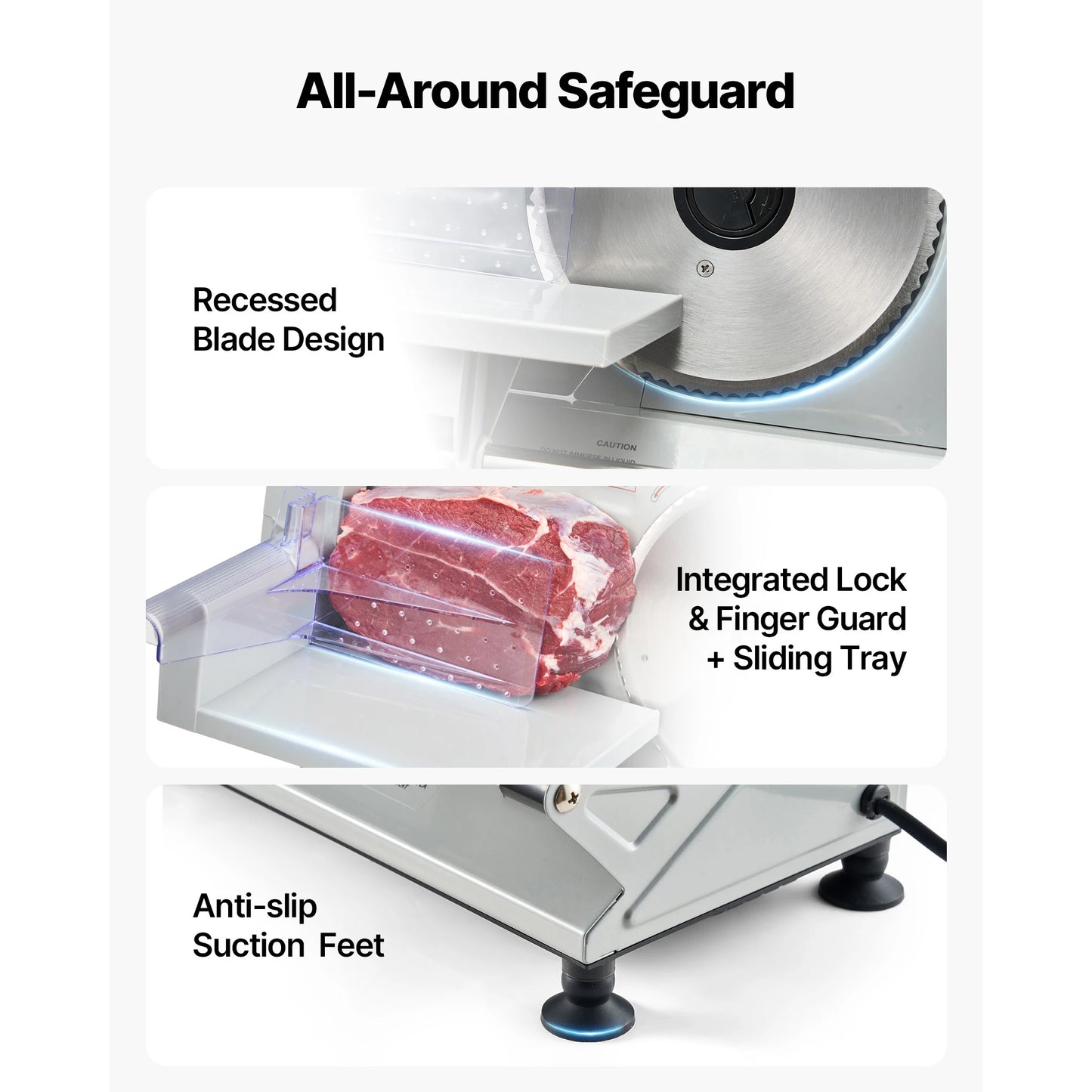 SucceBuy Electric Meat Slicer Machine With Dual Adjustable Blades