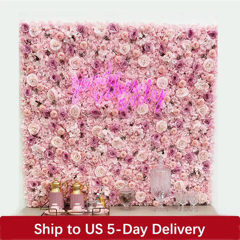 Meihon Artificial Rose Flower Wall Panel Wedding Decor