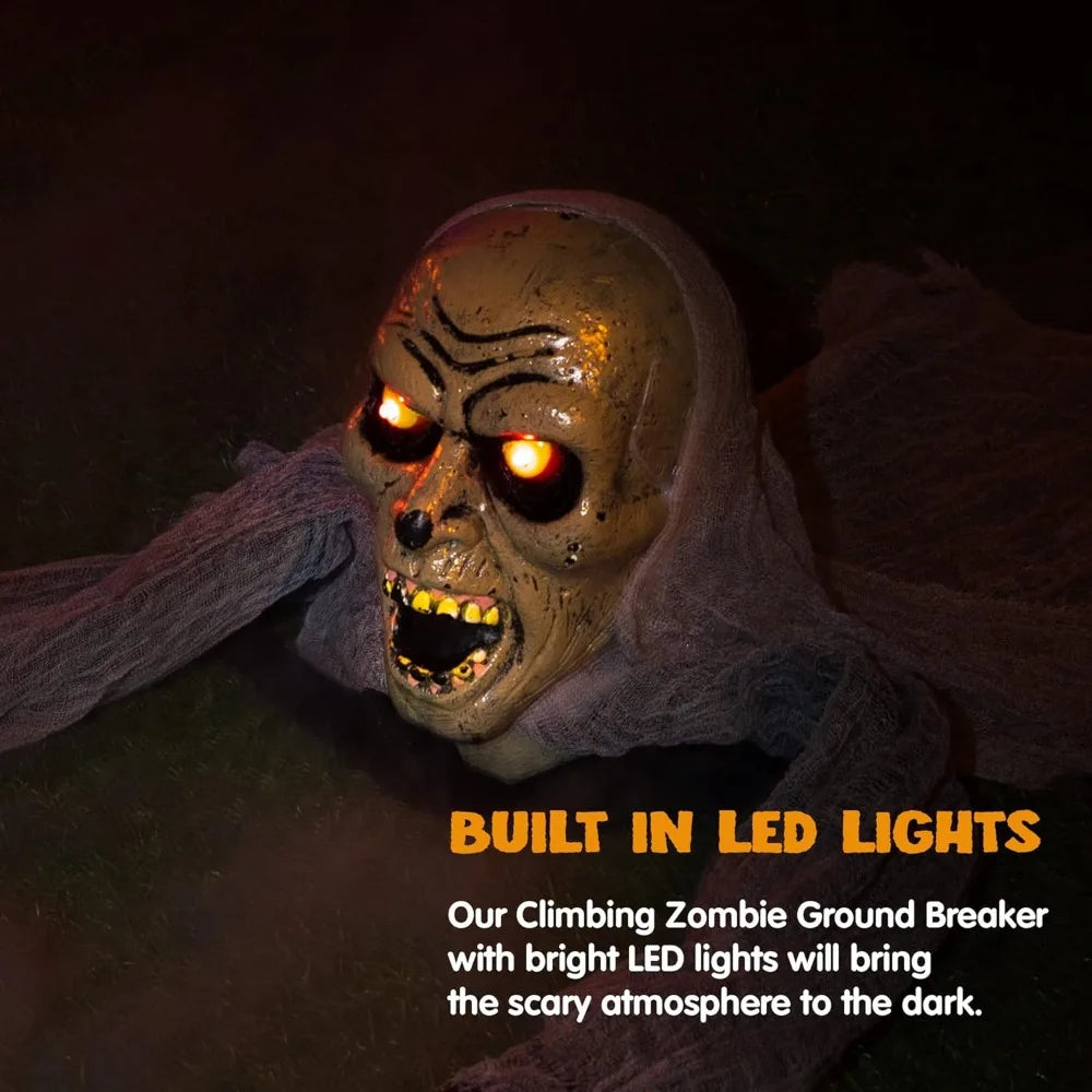 Animated Groundbreaker Zombie With Sound And Flashing Eyes Halloween Decor