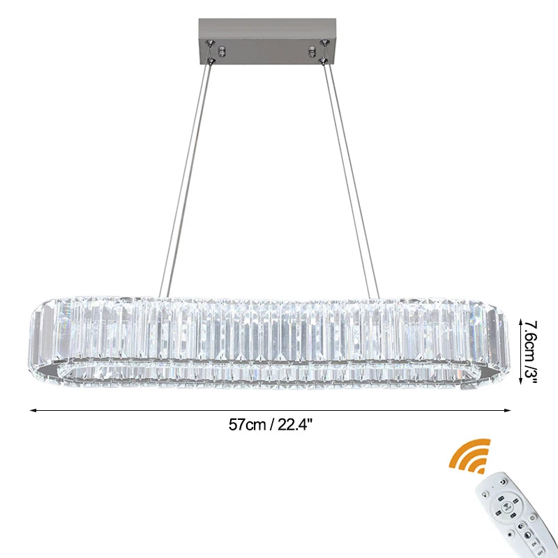 GreeLustr Modern Crystal Rings LED Chandelier With Remote Control