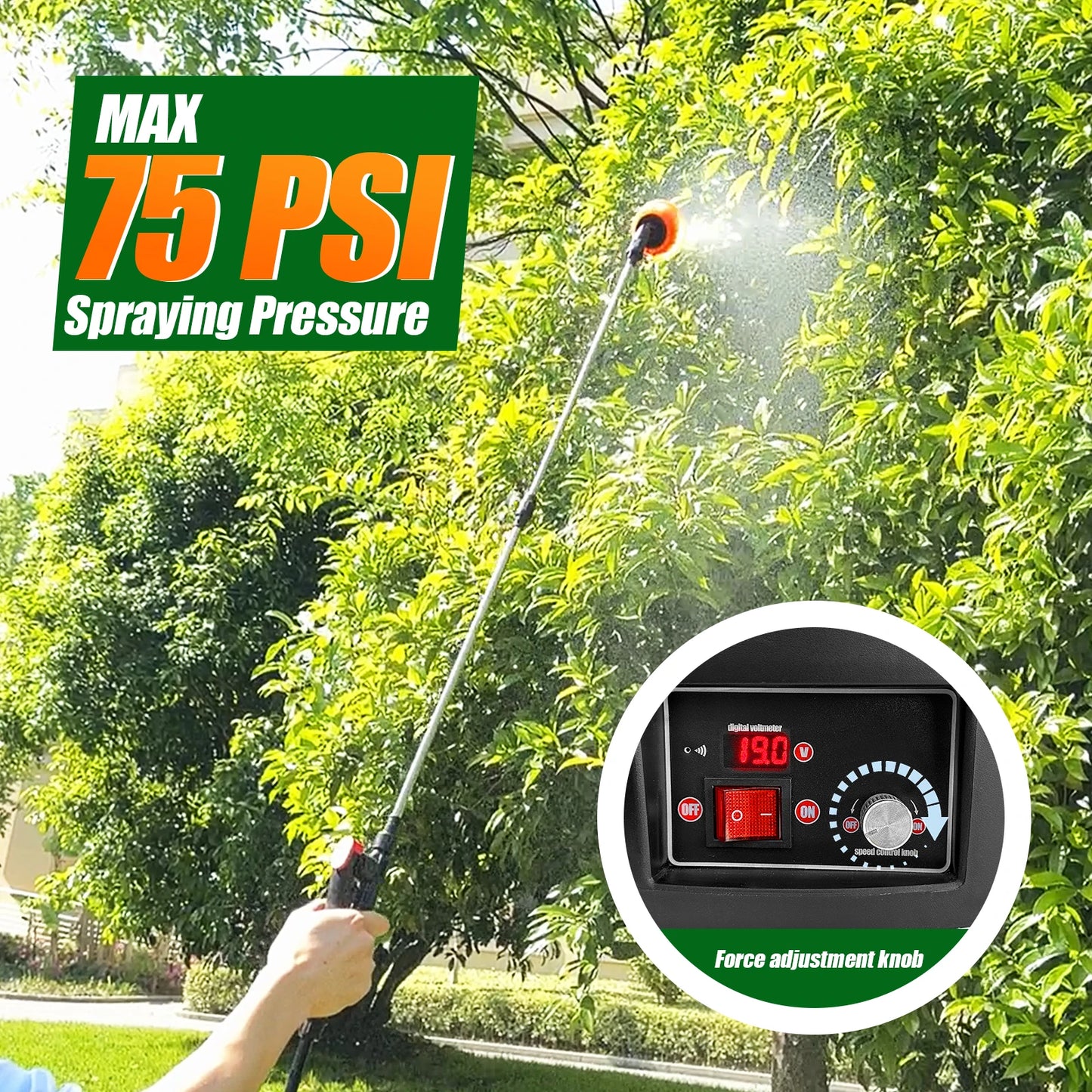 Backpack Electric Sprayer For Garden With Telescopic Wand And Nozzles