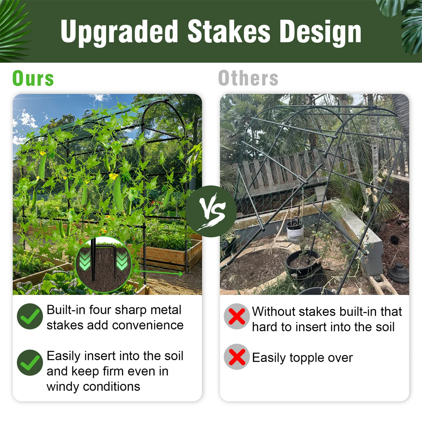 U Shaped Garden Cucumber Trellis For Climbing Plants