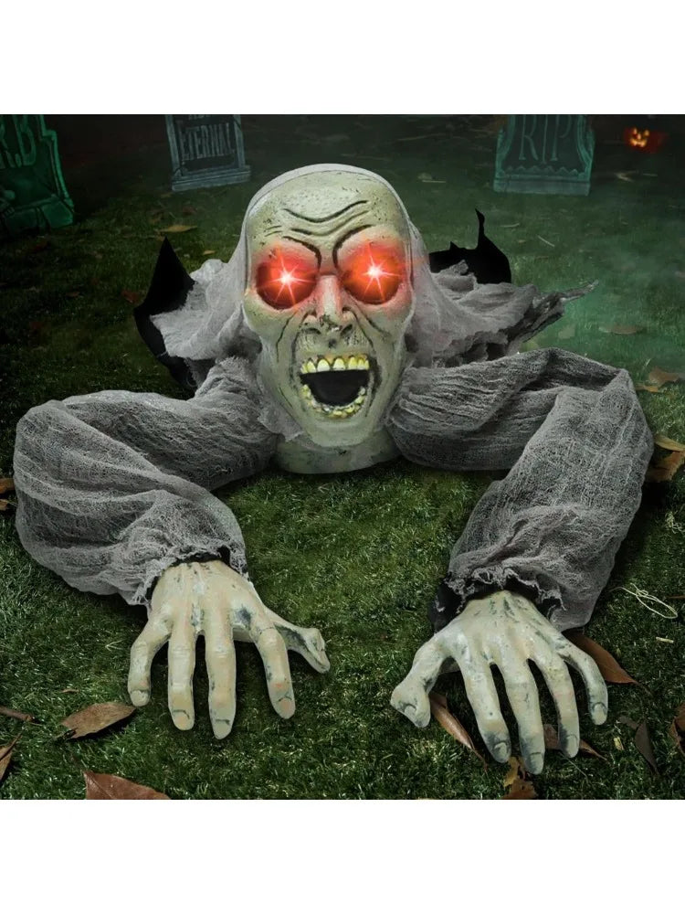 Animated Groundbreaker Zombie With Sound And Flashing Eyes Halloween Decor