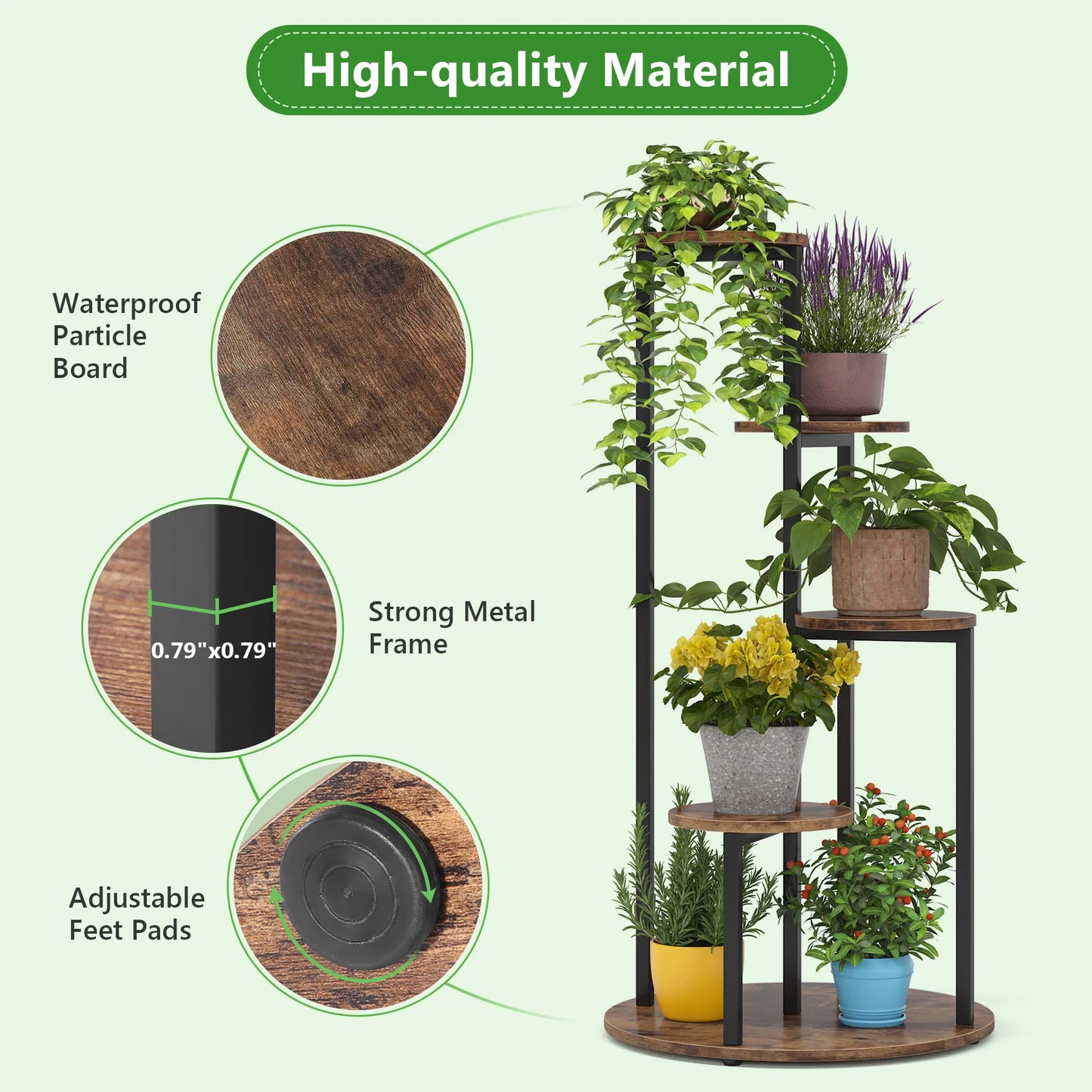 Tribesigns 4-Tier Corner Plant Stand Indoor For Multiple Potted Plants