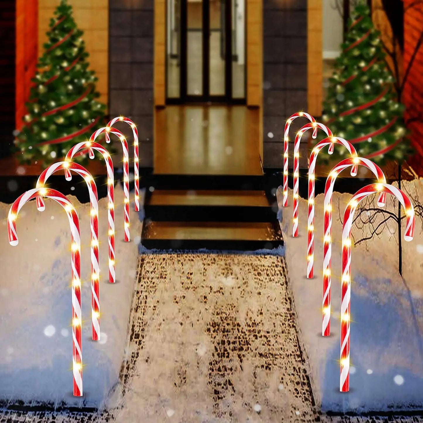 Joyfy 16 Inch Candy Cane Pathway Lights Outdoor Indoor Decor