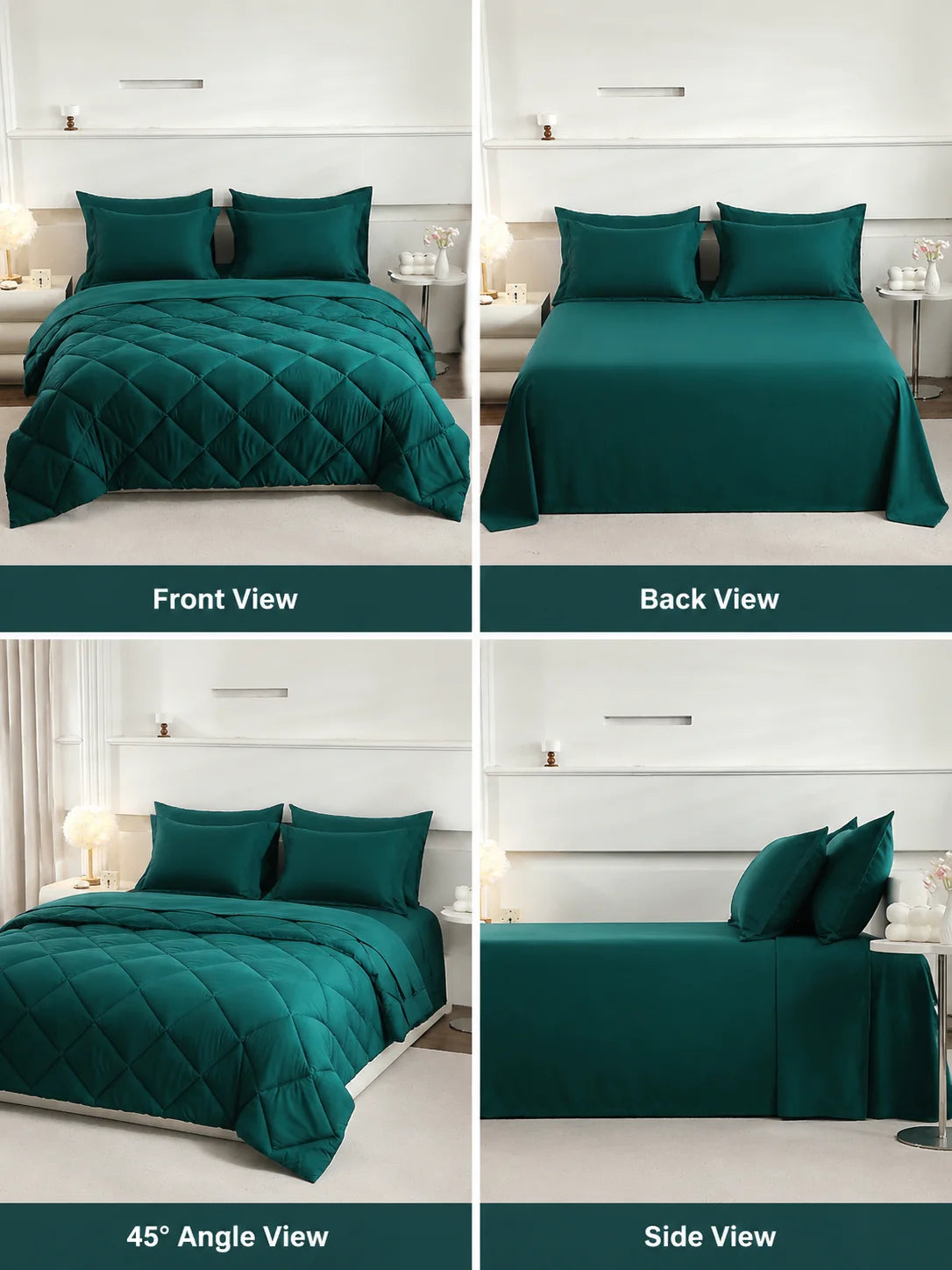 EasYum 5-Piece Bedding Set Quilted 100% Polyester Pillowcases Included