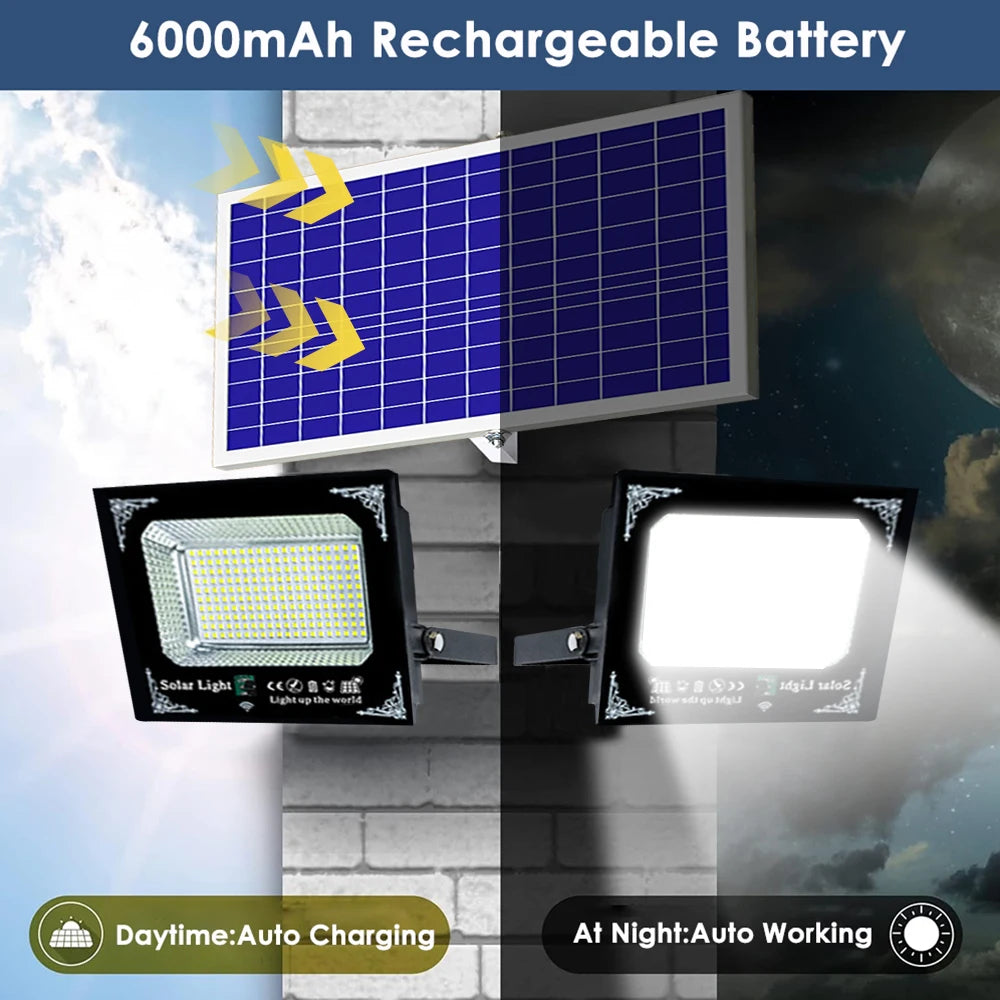 500W LED Solar Flood Light Two Head Outdoor Garden Lamp
