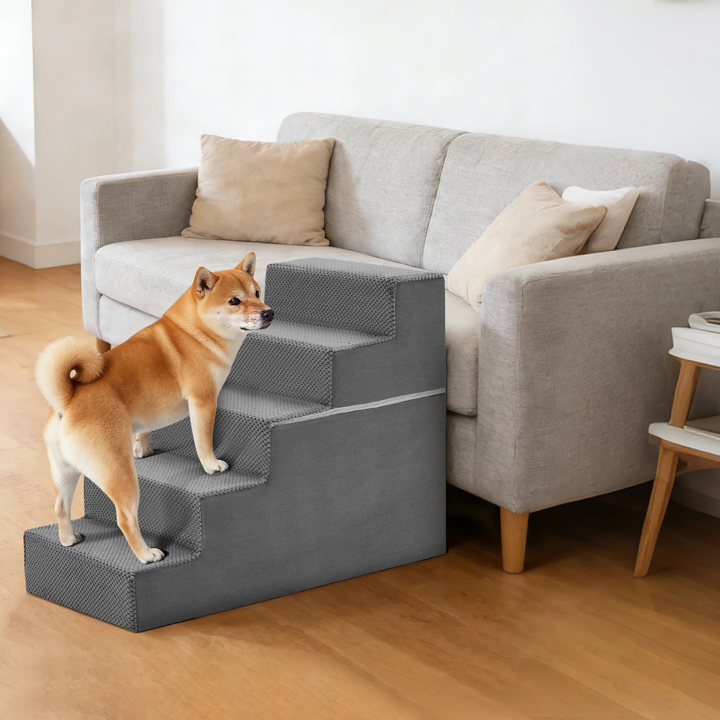 Right Angled Foam Pet Stairs Ramp For Small Dogs Indoor