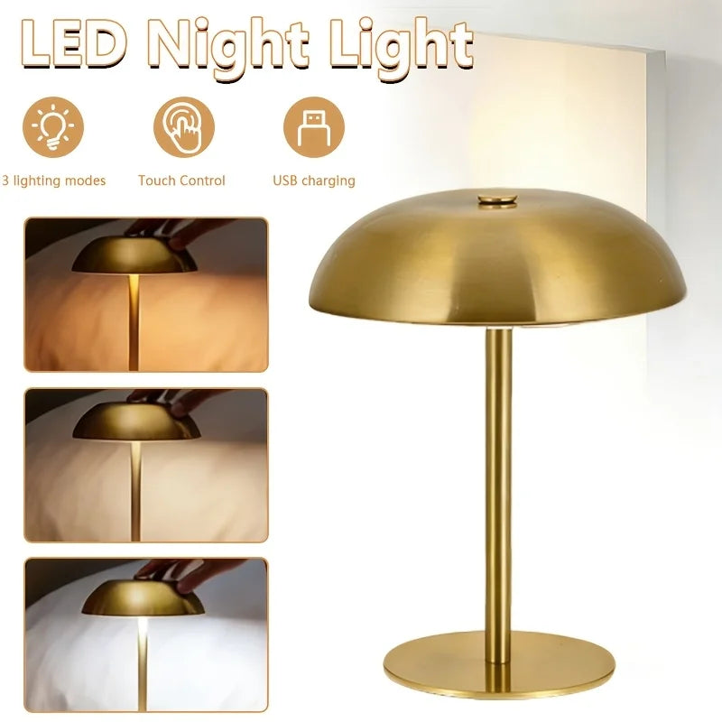 Mushroom Night Light With 3 Color Temperatures USB Rechargeable 1800mAh