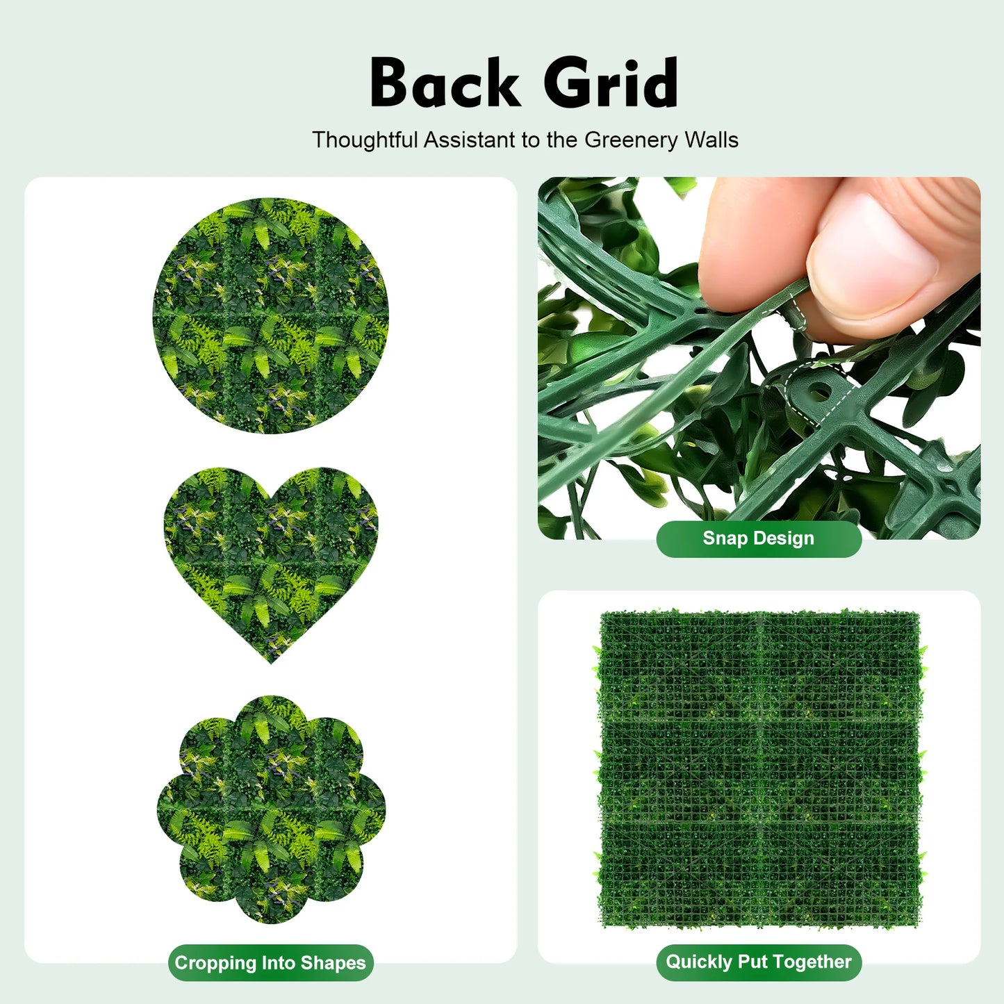 6-Piece Artificial Grass Backdrop Panels for Indoor Outdoor Decor