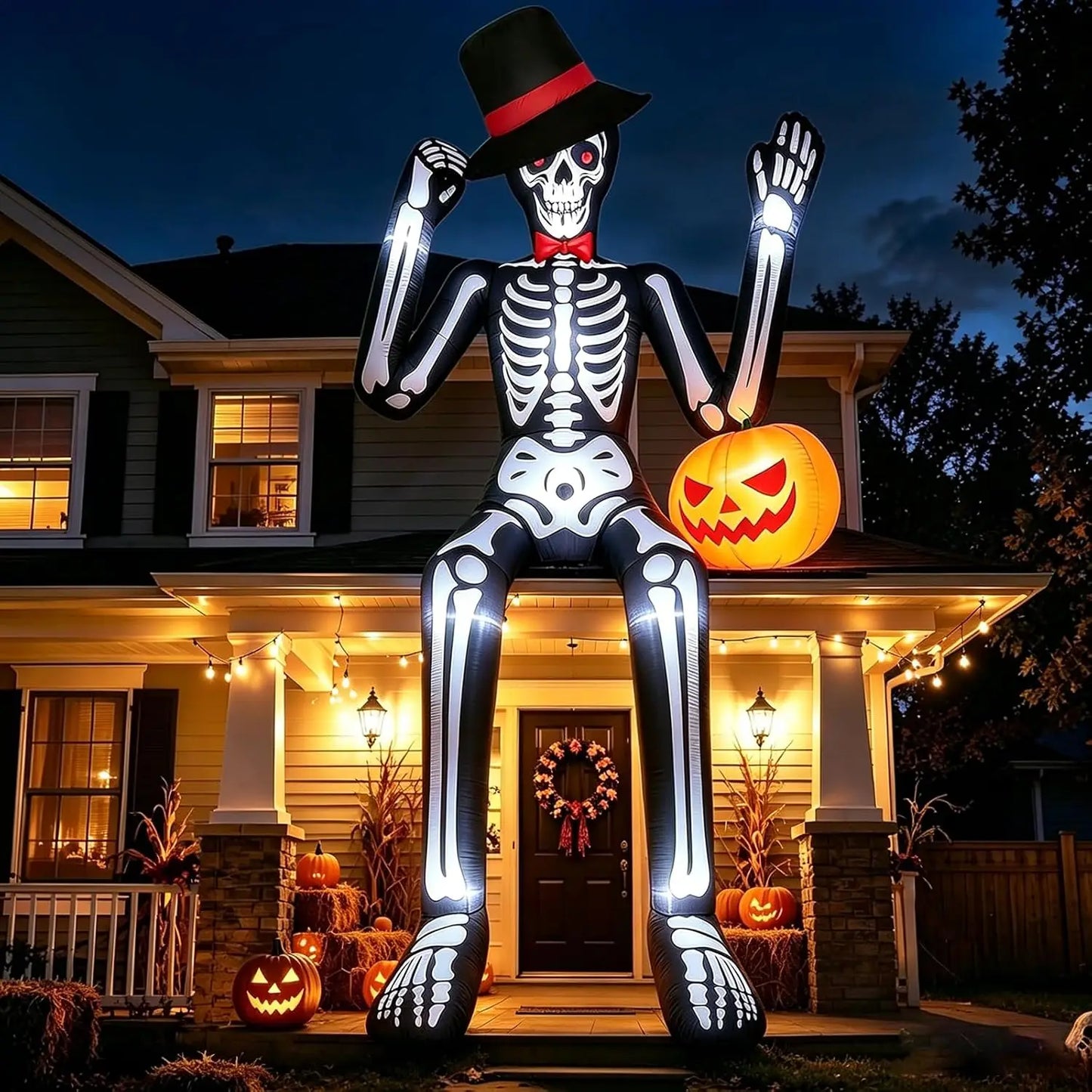 Premium Halloween Inflatable Skeleton Decoration With LED Lighting