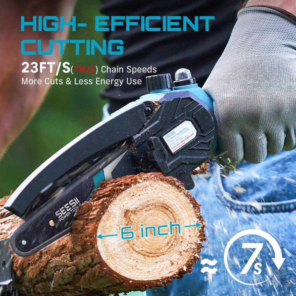 Seesii Cordless Mini Chainsaw For Makita 18V Battery Electric Pruning Saw