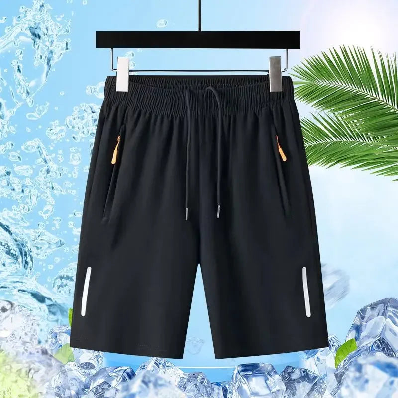Summer Ice Silk Running Shorts For Men Quick Dry Breathable