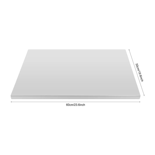 60x50cm Stainless Steel Chopping Board with L-Shaped Folded Edge for Cutting Veggies, Kneading Dough, Kitchen Counter Protection