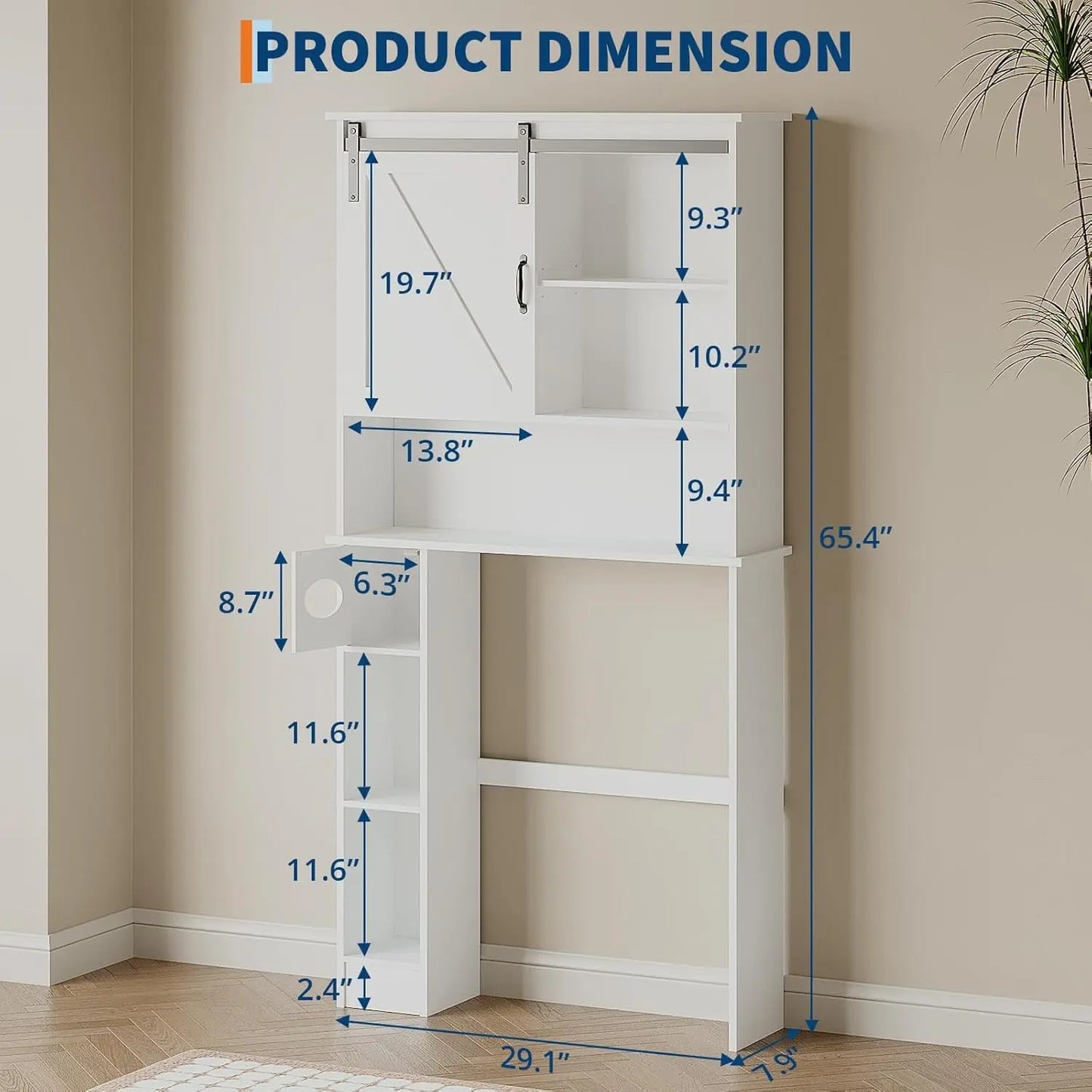Bathroom Storage Cabinet Above Toilet Organizer With Sliding Barn Door