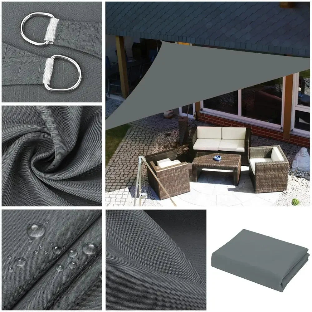 Waterproof Sun Shelter Triangle Shade Sail Canopy for Outdoor Patio