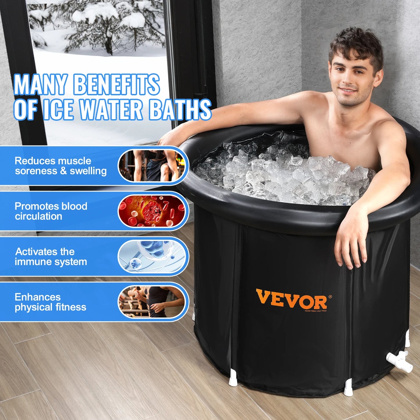 Portable Foldable Ice Bath Tub For Cold Water Therapy