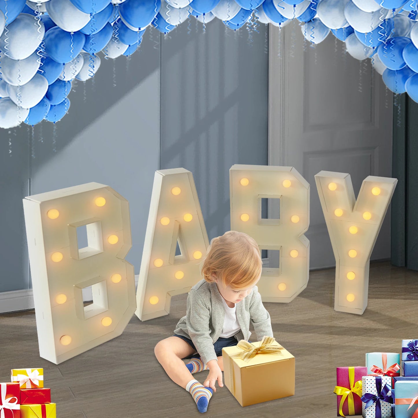 Light Up Letter Lights LED Alphabet Decor For Baby Showers