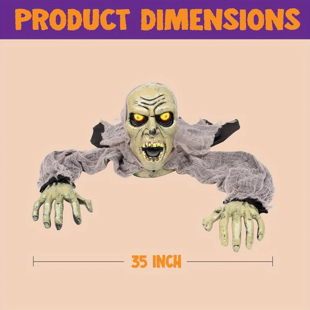 Animated Groundbreaker Zombie With Sound And Flashing Eyes Halloween Decor