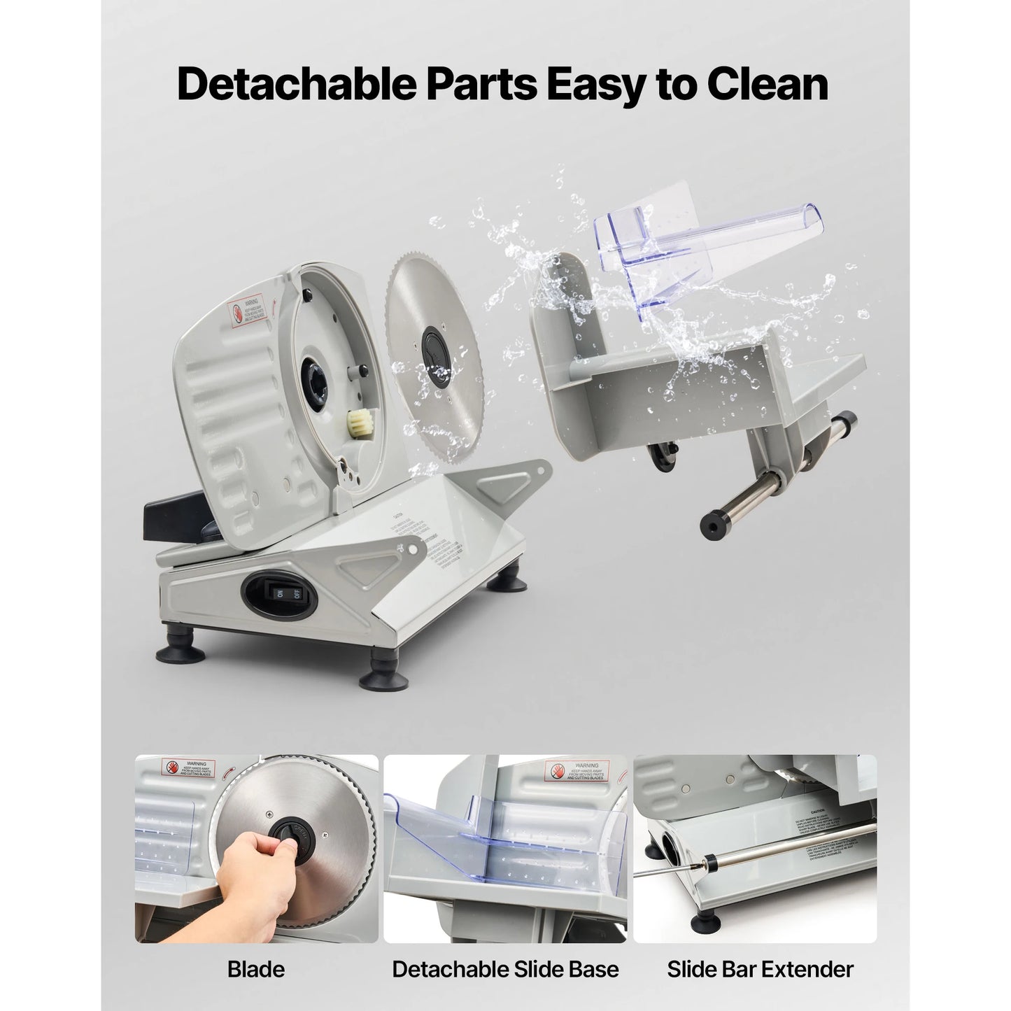 SucceBuy Electric Meat Slicer Machine With Dual Adjustable Blades