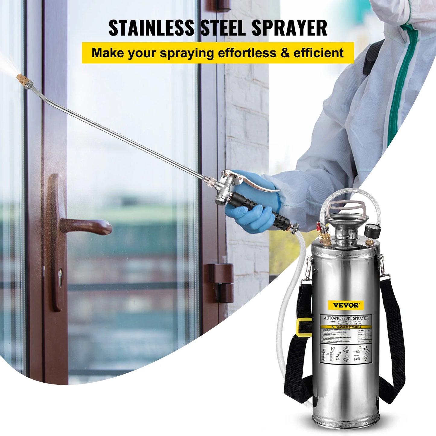 Handheld Stainless Steel Garden Watering Sprayer With Pump And Hose