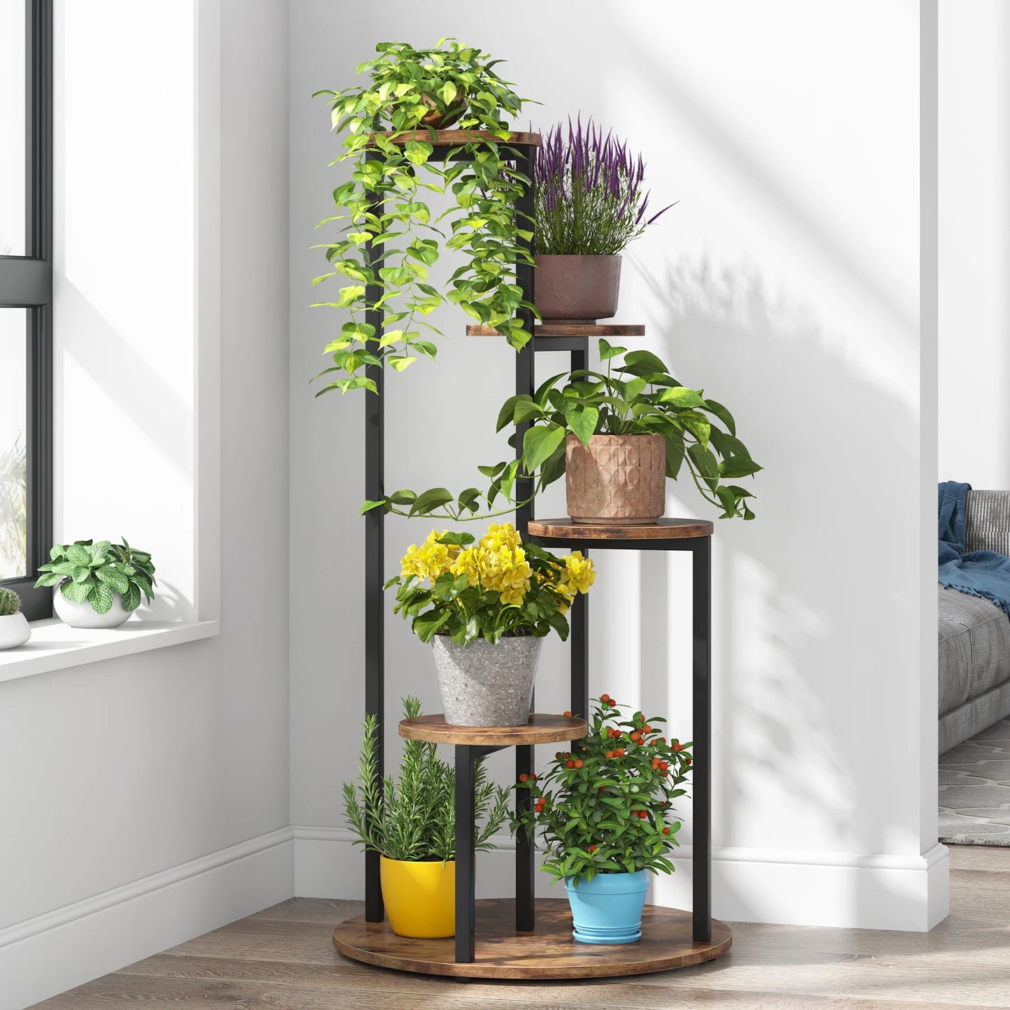 Tribesigns 4-Tier Corner Plant Stand Indoor For Multiple Potted Plants