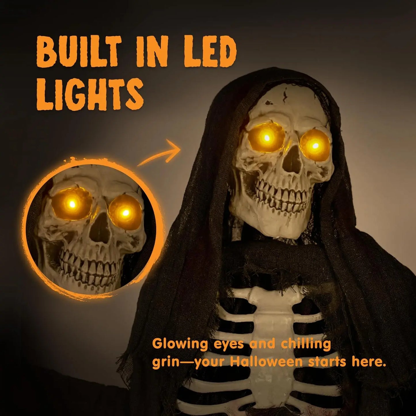 Joyfy Animated Flying Grim Reaper Halloween Outdoor Animatronic Prop